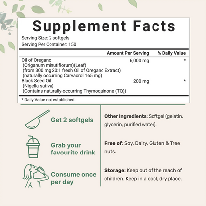 ImmunoHerb® Oregano + Black Seed, Immune Softgels