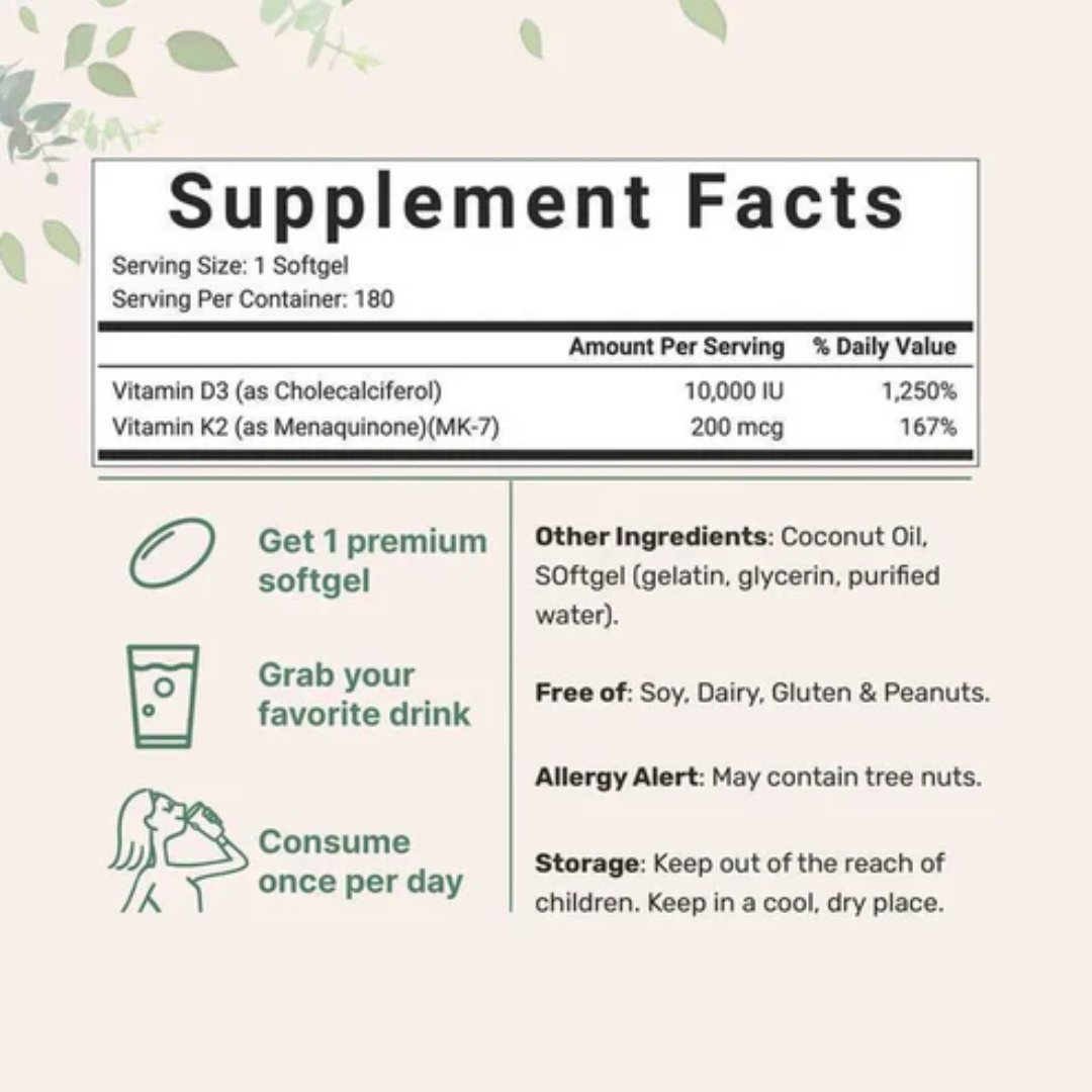 ImmunoHerb® Vitamin D3 + K2, 180 Immune Softgels